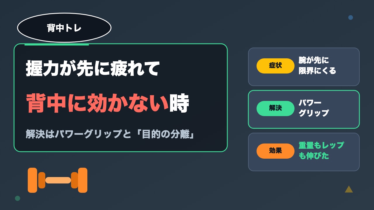 筋トレで握力が先に疲れる問題の解決法｜背中トレが変わったパワーグリップの話