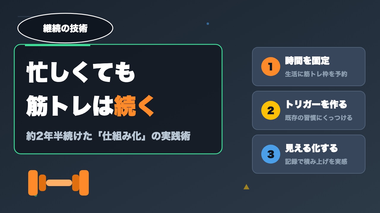 忙しい社会人でも続けられる筋トレ習慣術