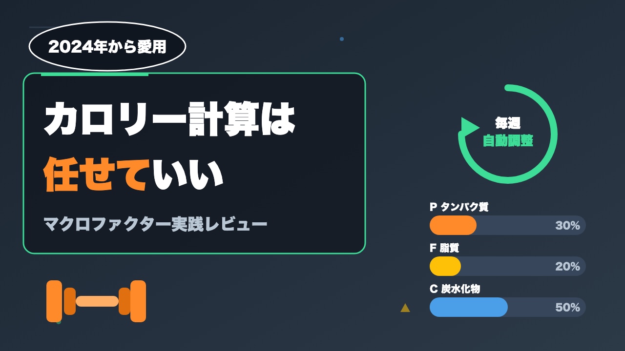 【食事管理が成功のカギ！】ボディーメイクを加速する「マクロファクター」とは？