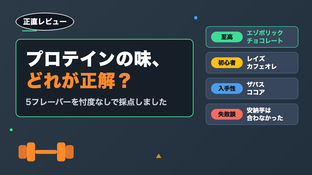 プロテインの味おすすめ比較｜私が飲んできた5フレーバーを正直レビュー【継続できる味の選び方】