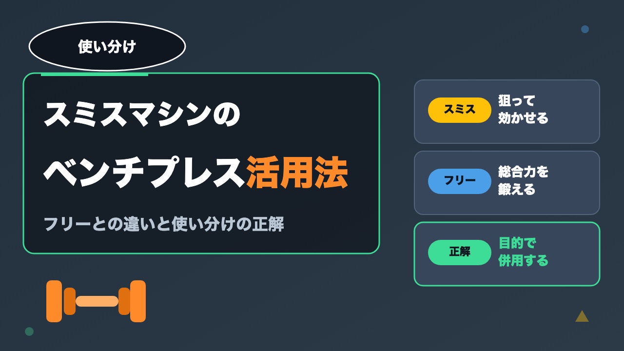 スミスマシンのベンチプレス活用法｜フリーウェイトとの違いと使い分けの正解