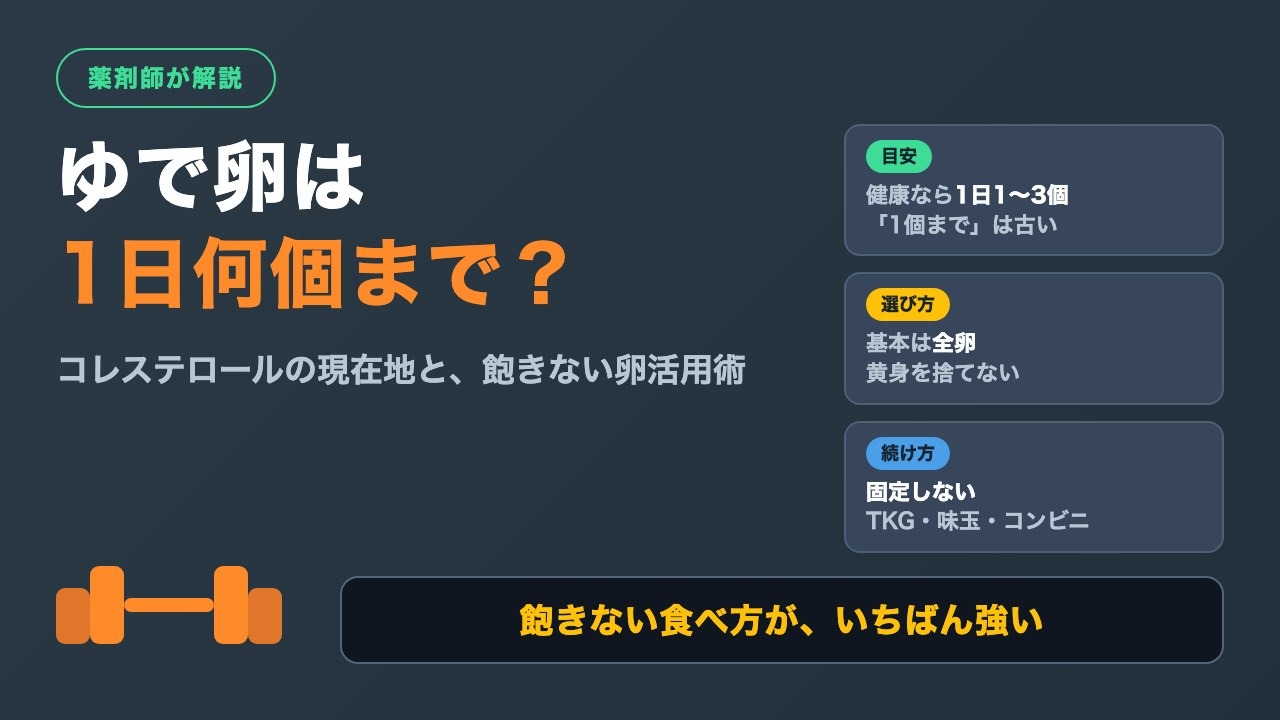 ゆで卵は1日何個まで？筋トレ民の卵活用術【薬剤師が解説】