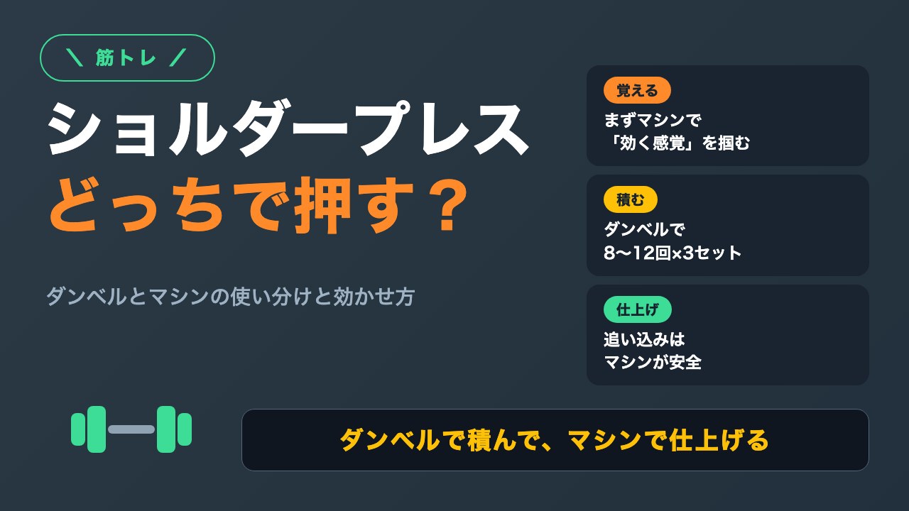 ショルダープレスはダンベルとマシンどっち？違いと使い分け｜片手14〜16kgで肩を作る私のやり方
